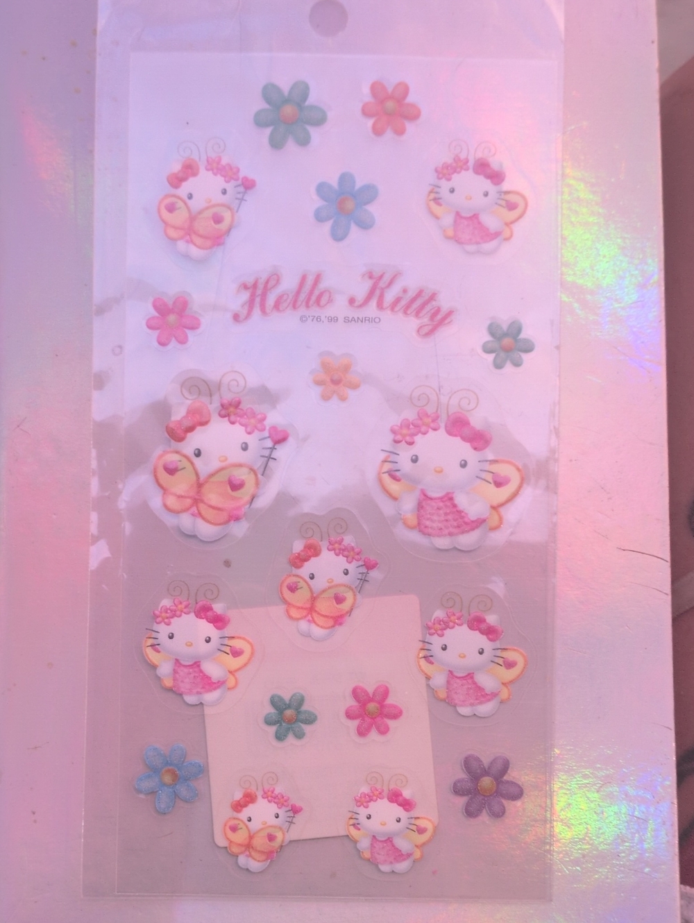 Sanrio Hello Kitty Butterfly Sticker Pack - Pink, Yellow & Blue